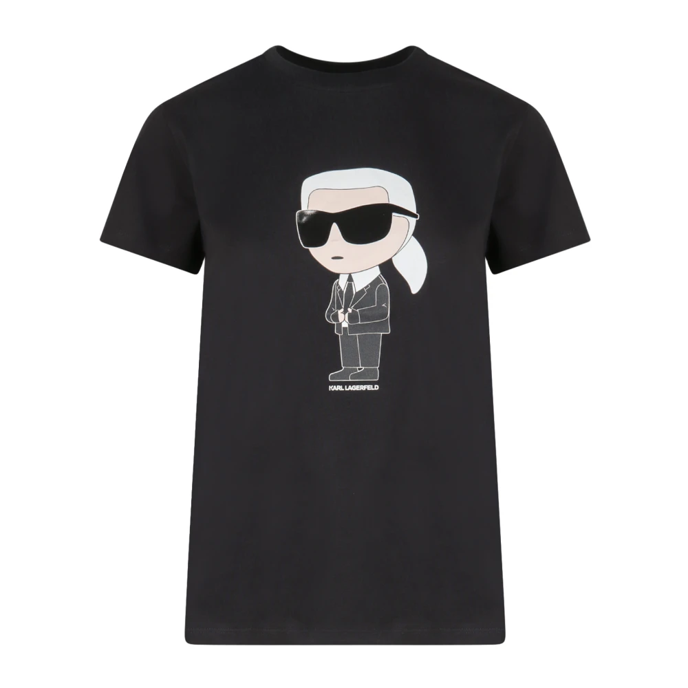 Karl Lagerfeld Biologisch katoenen T-shirt met Karl-print Black Dames