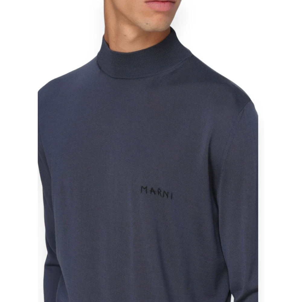 Marni Turtleneck Sweater Blue Heren