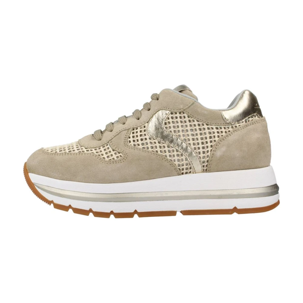 Voile Blanche Beige Sneakers, Female, 7 Uk, Stylish Mesh Trainers For Women