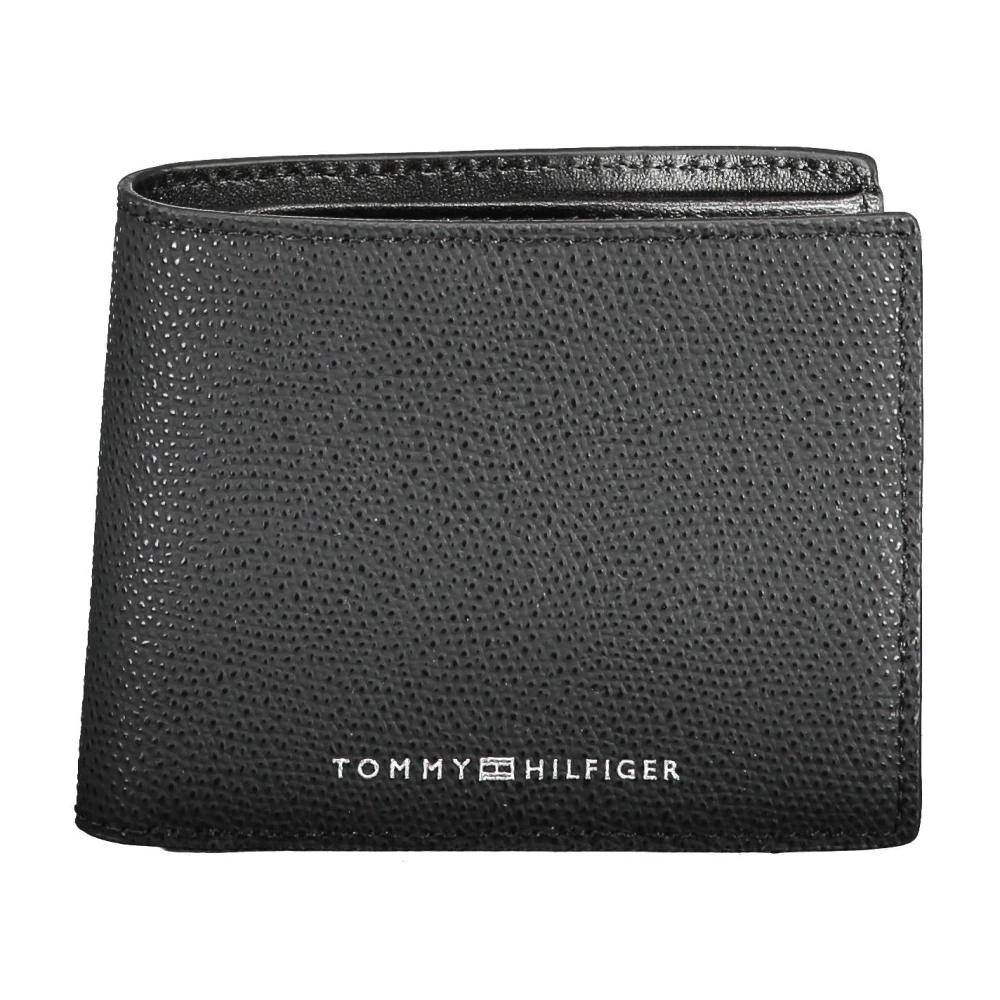 Tommy Hilfiger Black Leather Wallet Svart Herr