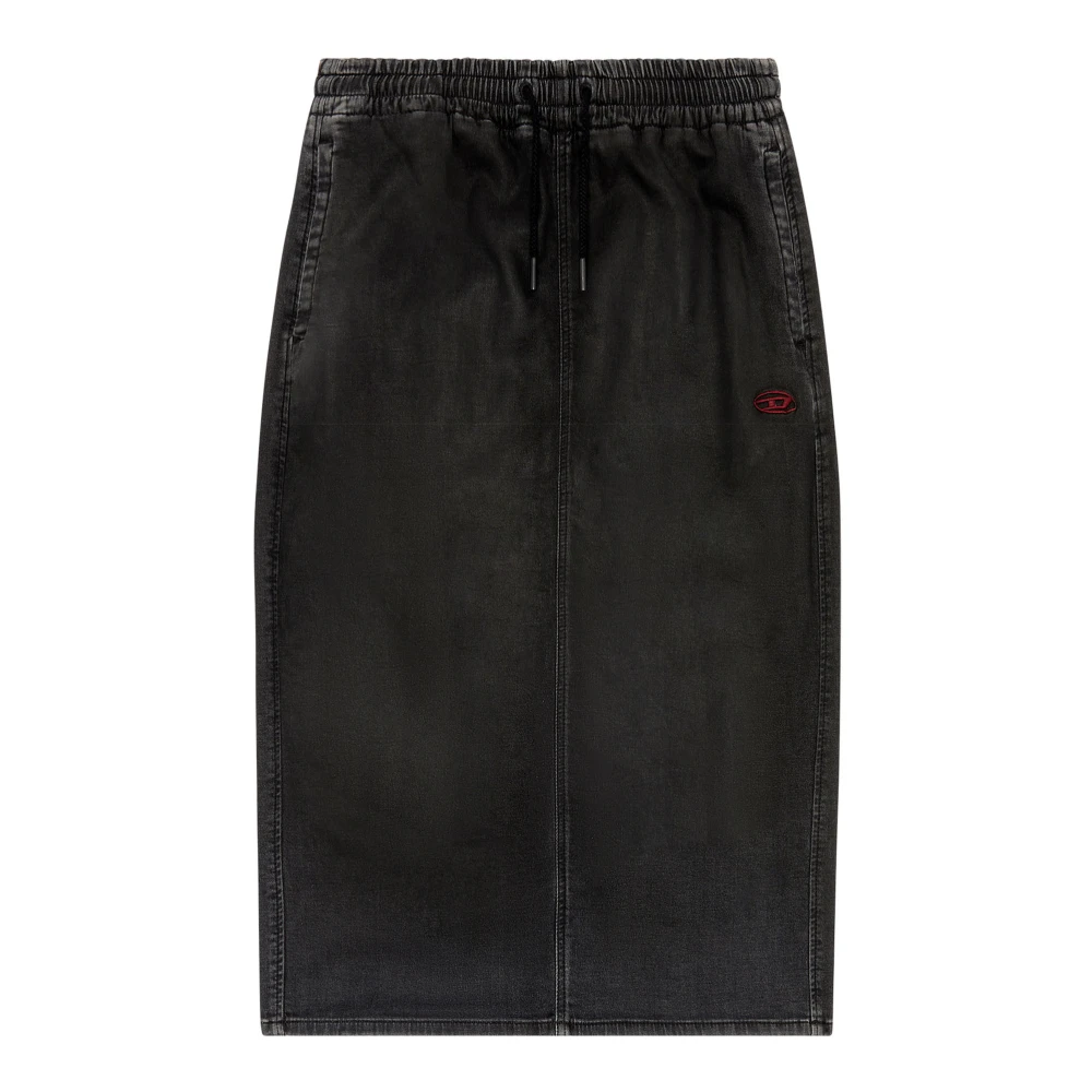 Diesel Skirt in coated denim Black Dames
