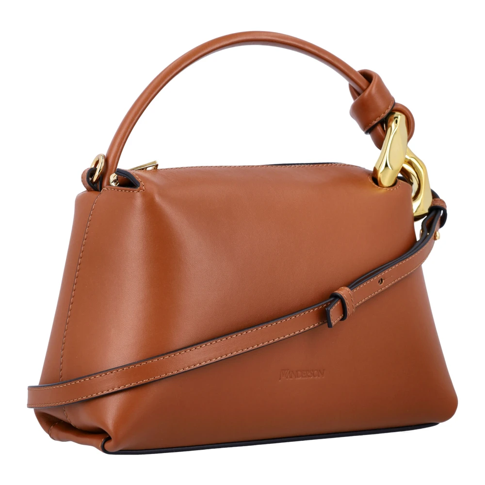 JW Anderson Tan Leren Ketting Schoudertas Brown Dames