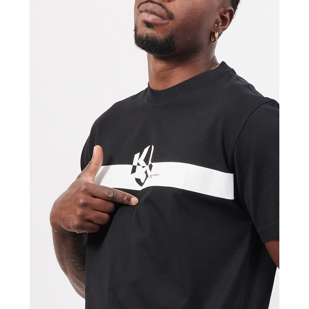 Karl Lagerfeld T-shirts en Polos Zwart Black Heren