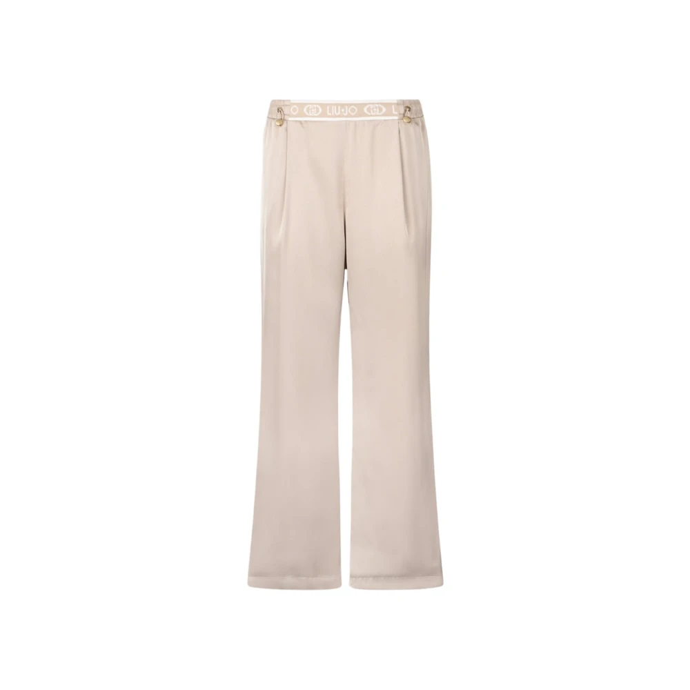 Liu Jo Kvinno Beige Byxor Dam, M, Bomull, Satinbyxor