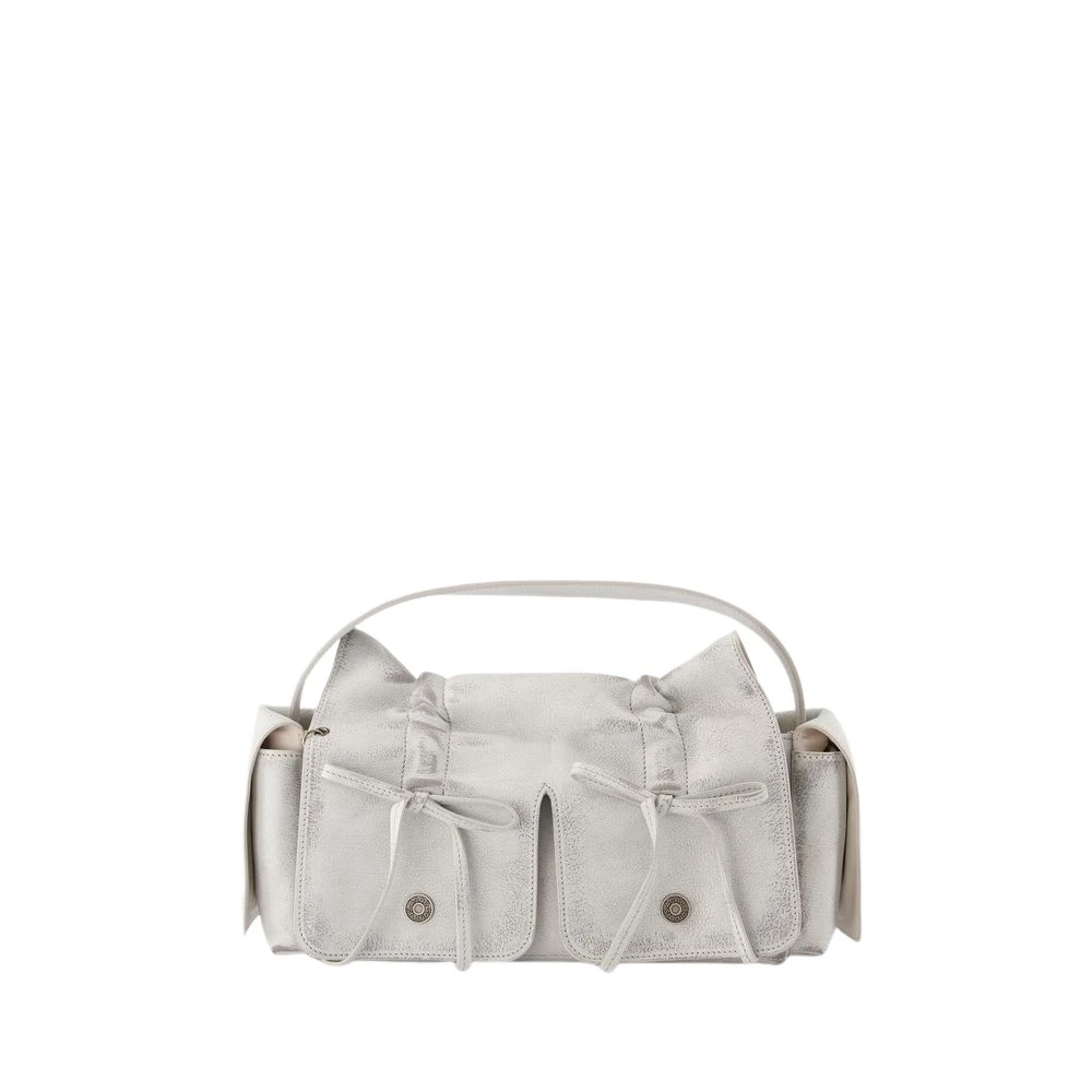 Acne Studios Women's White Vintage Multipocket Leather Shoulder Bag - Handbags - One Size - Bags