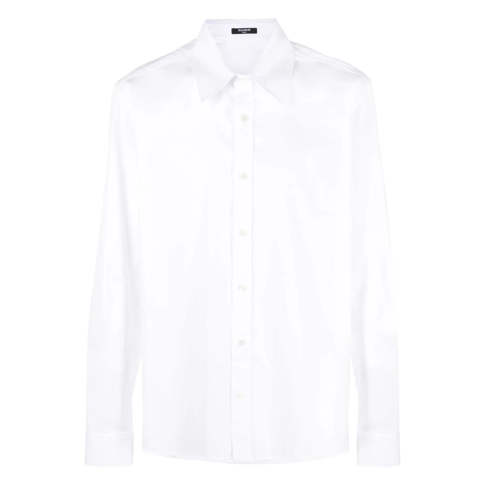 Balmain White B Cotton Shirt - Male - Formal Shirts - L - Shirts