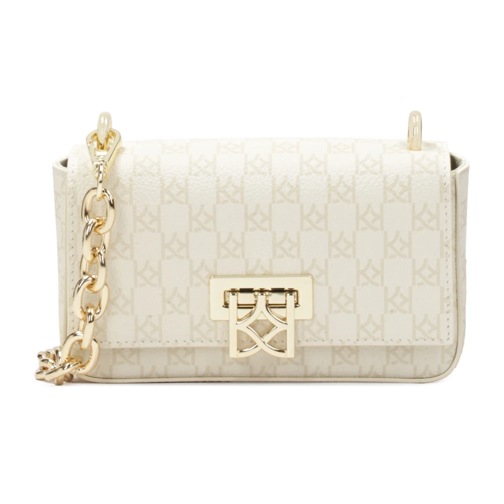 Kazar Gestreepte riemtas met ketting White Dames
