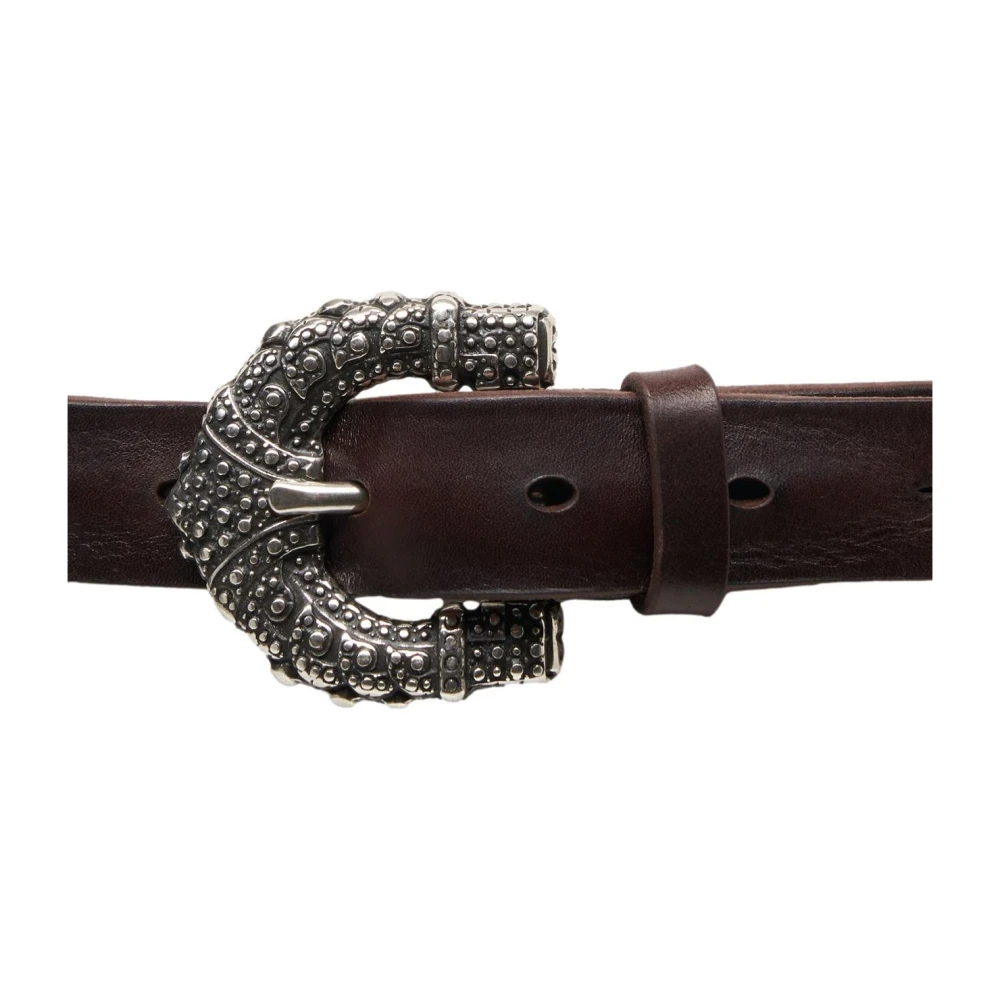 Orciani Bruine Western Riem met Metalen Details Brown Dames