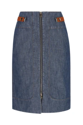 Jeanskjol med dragkedjedetaljer