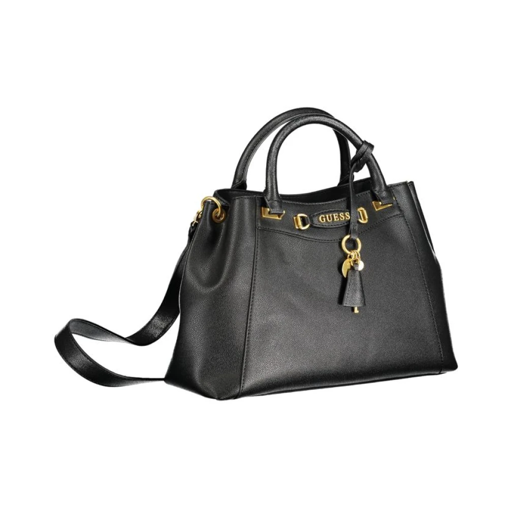 Guess Zwarte polyethyleen handtas met smaragddetails Black Dames