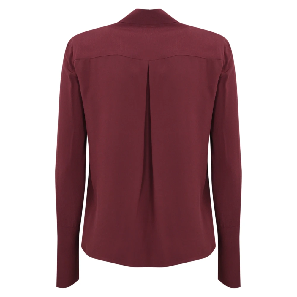 PATRIZIA PEPE Lange mouw viscose overhemd pruim Purple Dames