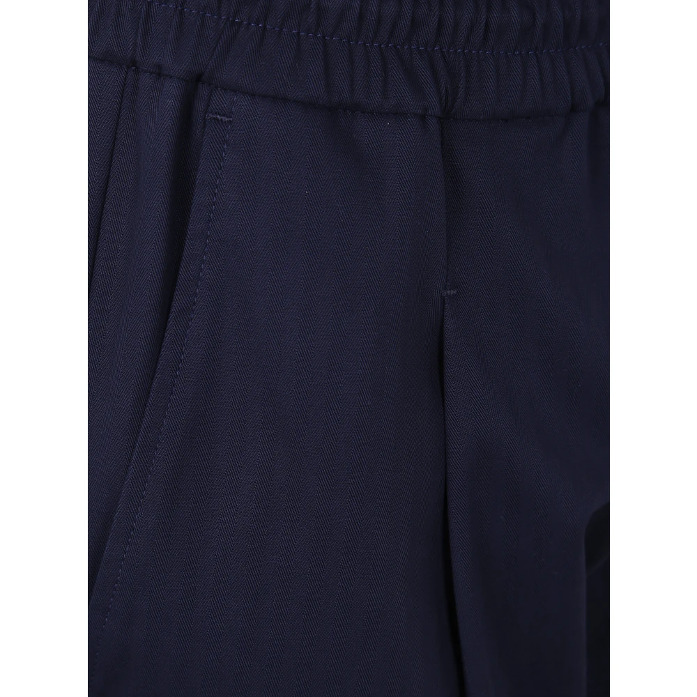 Drole de Monsieur Cropped Cargo Broek Blue Heren