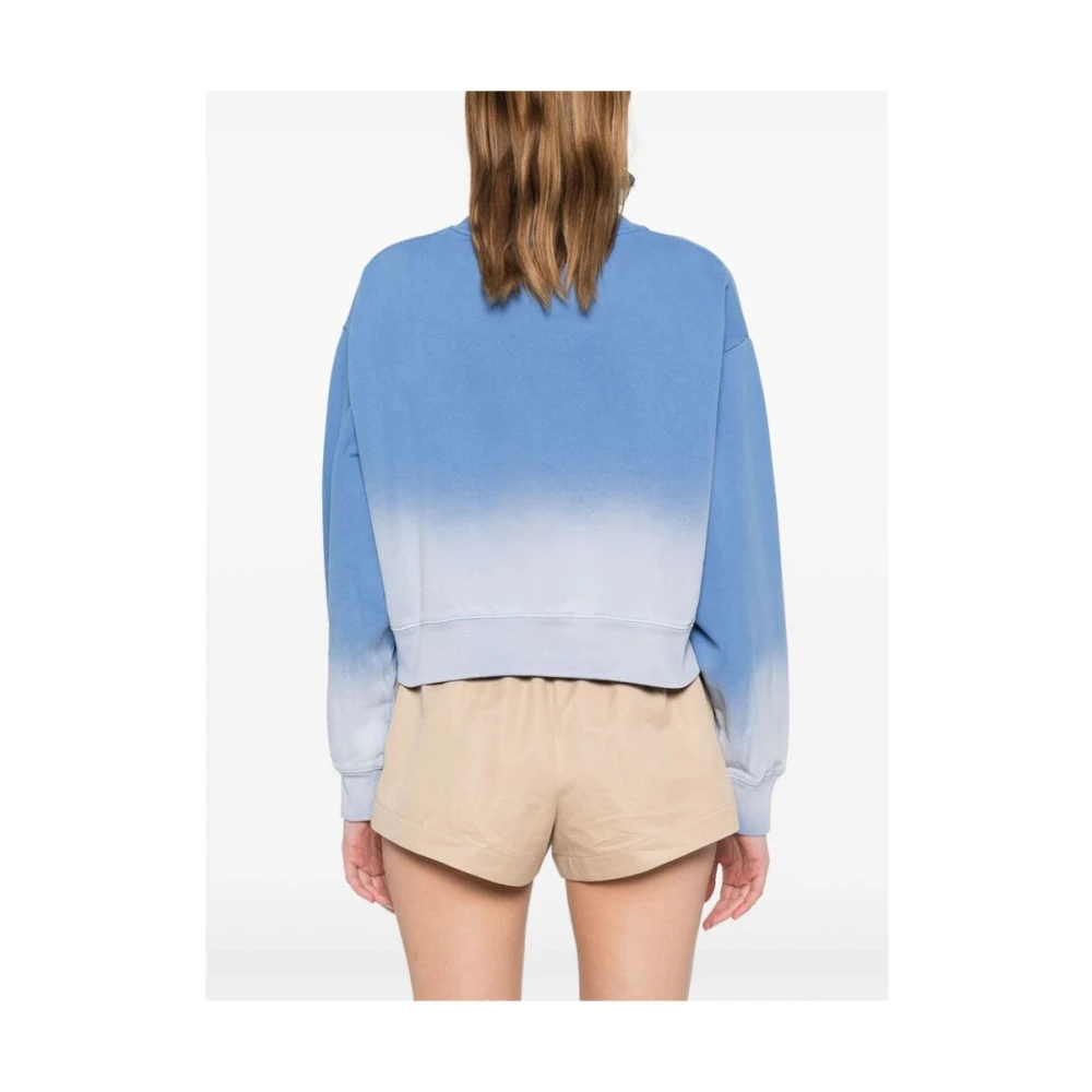 Sporty & Rich Korenbloemblauwe Crew Neck Logo Sweatshirt Blue Dames