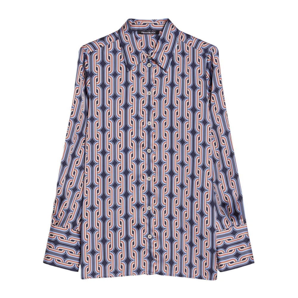 Pennyblack Gestreepte Satijnen Overhemd Borgo Stijl Multicolor Dames