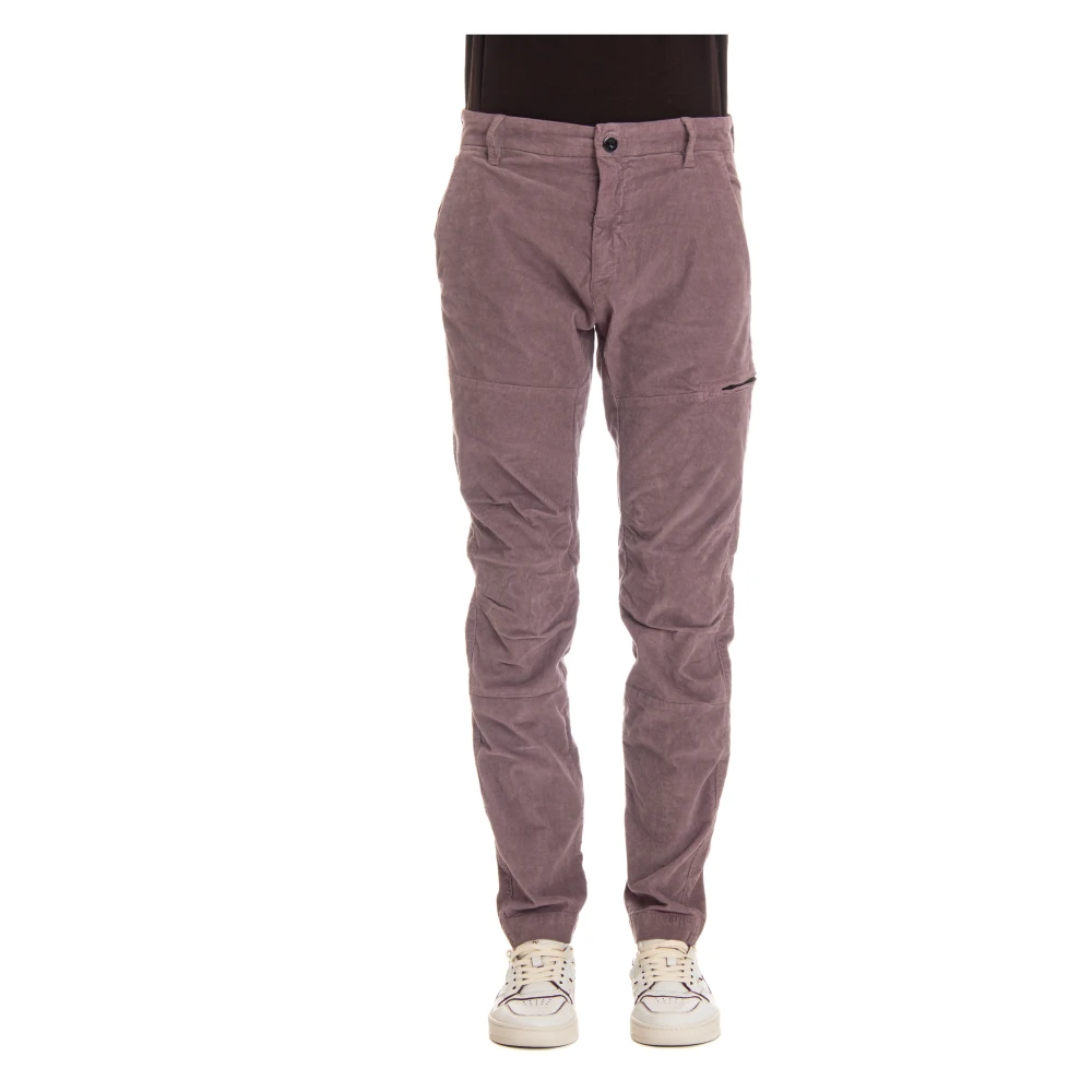 C.P. Company Corduroy Stretch Broek Old Dyed Fit Purple Heren