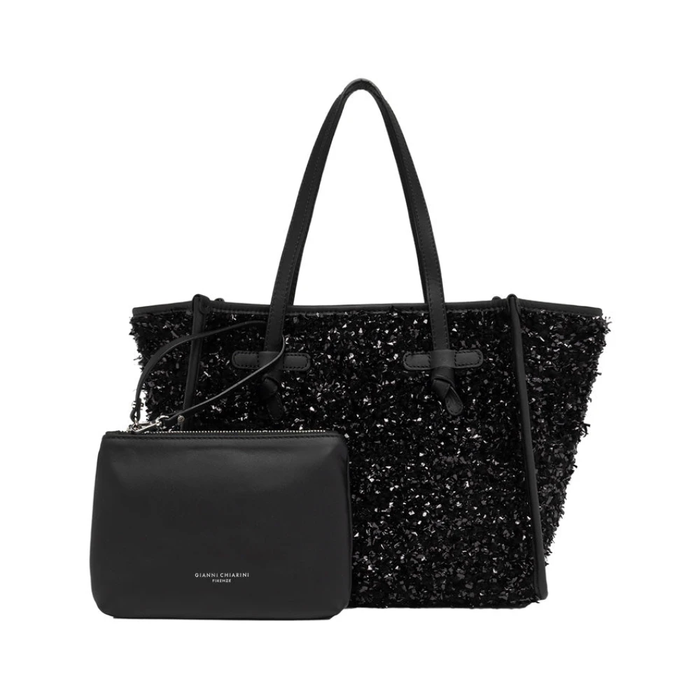 Gianni Chiarini Marcella Boucle Wol Tote Tas Black Dames