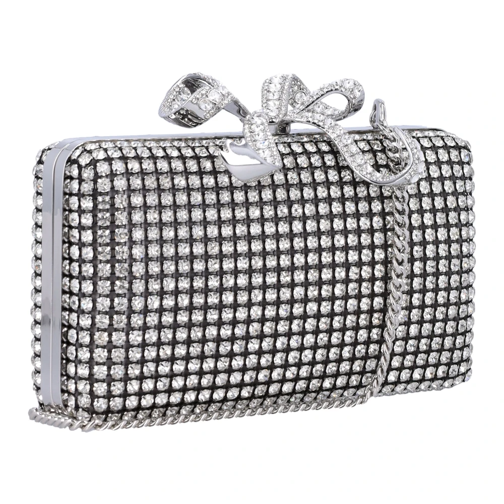 Self Portrait Kristallen Box Clutch Zilver Handtas Gray Dames