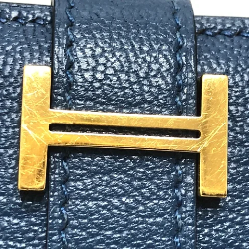 Hermès Vintage Pre-owned Leather wallets Blue Dames