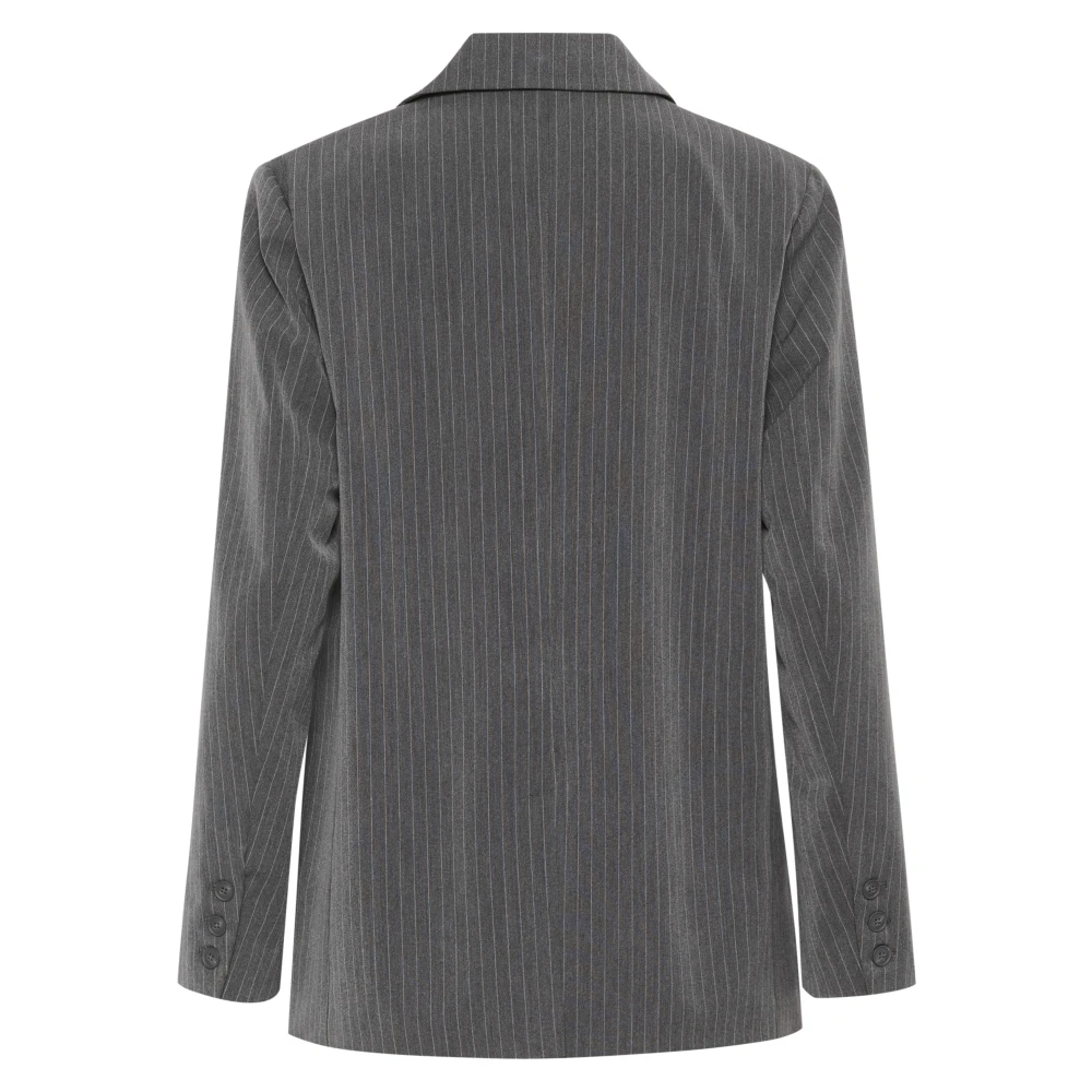 Gestuz Grijze Pinstripe Oversized Blazer Gray Dames