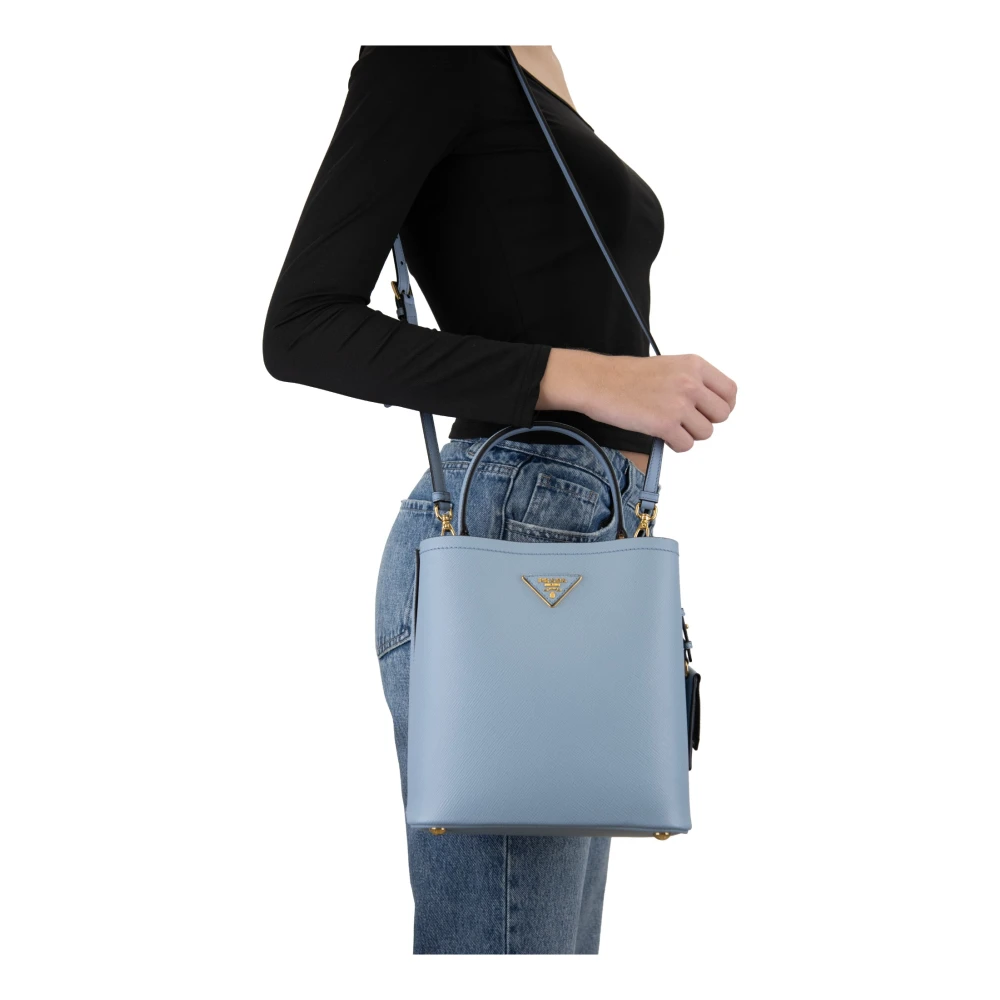 Prada Stijlvolle leren schoudertas voor dames Blue Dames