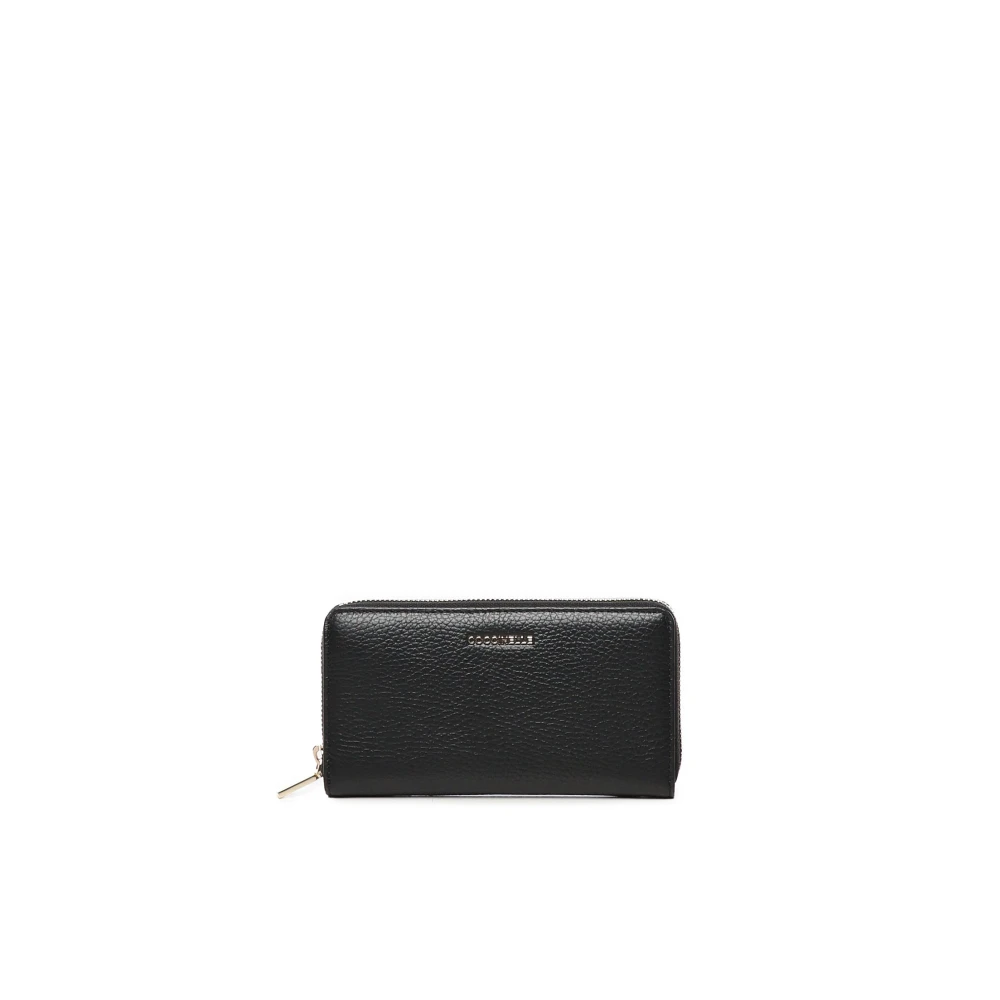 Coccinelle Leren portemonnee met ritssluiting Black Dames