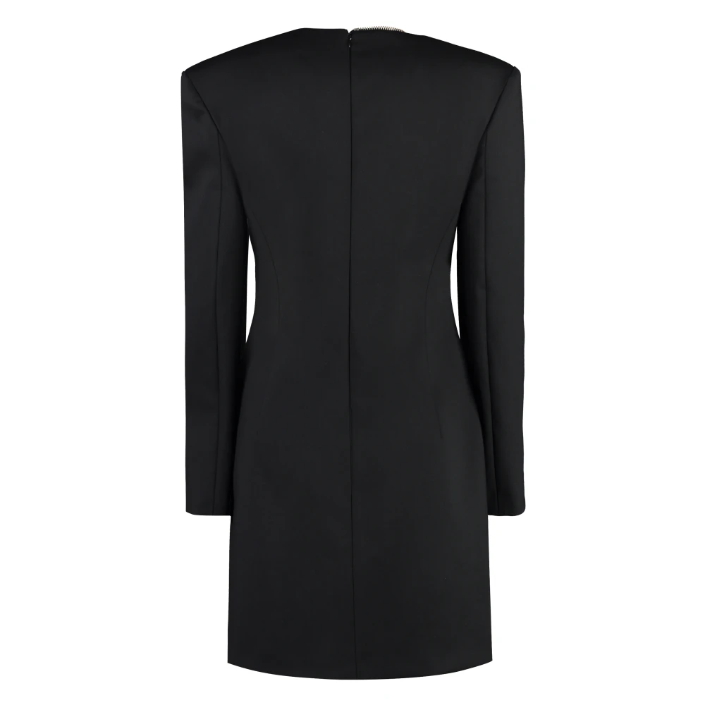 Genny V-hals Wolmix Jurk Black Dames