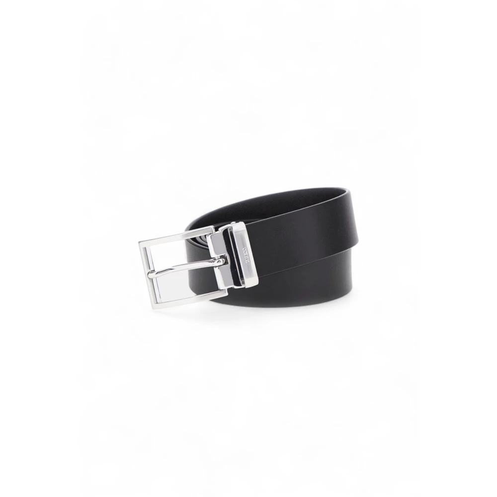Guess Verstelbare Leren Riem Herfst Winter Collectie Black Heren