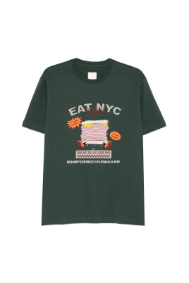 t-shirt-en-coton-imprime-graphique-vert-fonce