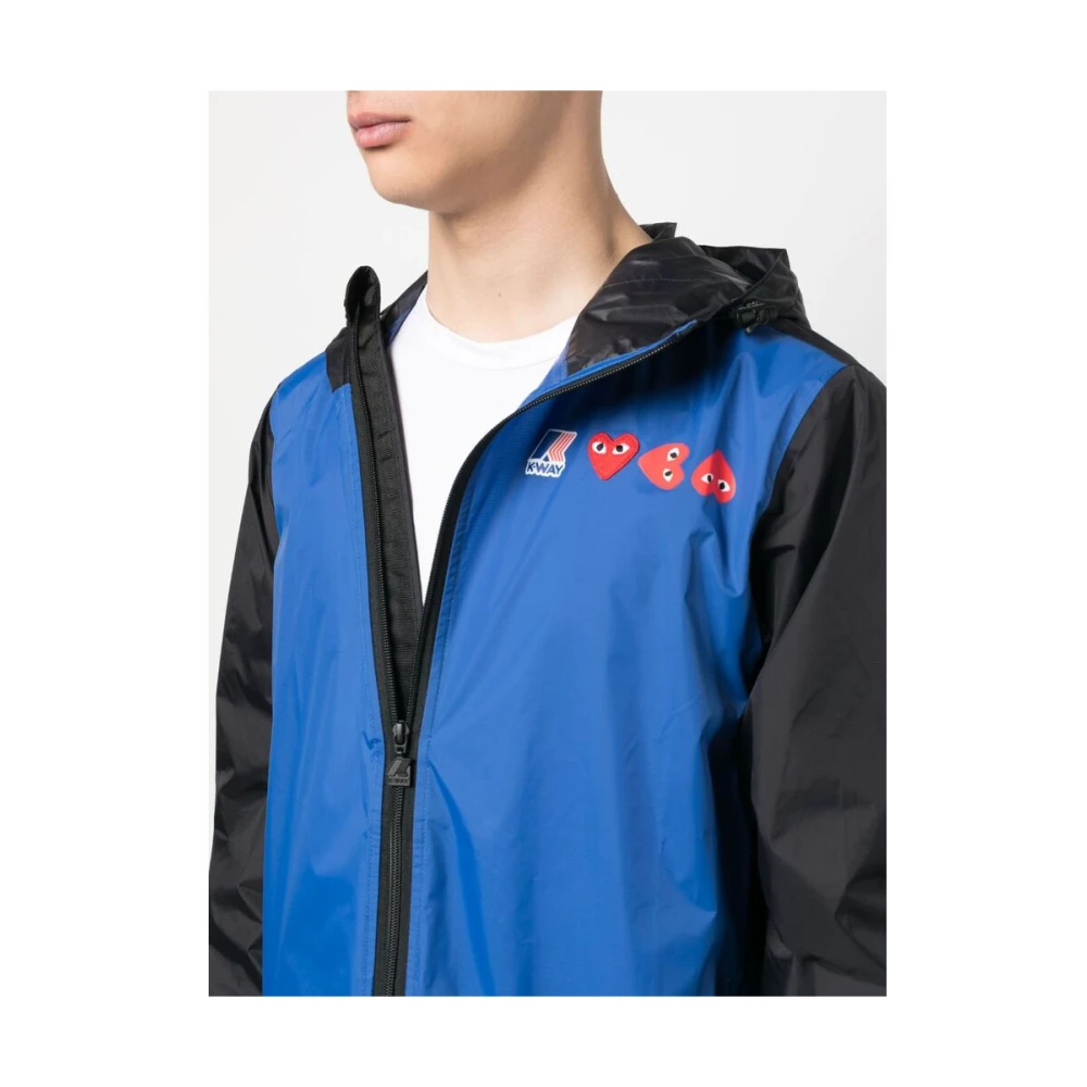 Comme des Garçons Play Logo-print Hoodiejas in Koningsblauw Blue Heren