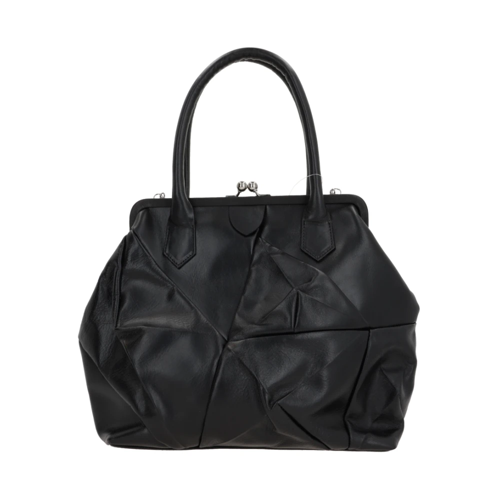 Y-3 Zwarte leren handtas met zilveren hardware Black Dames