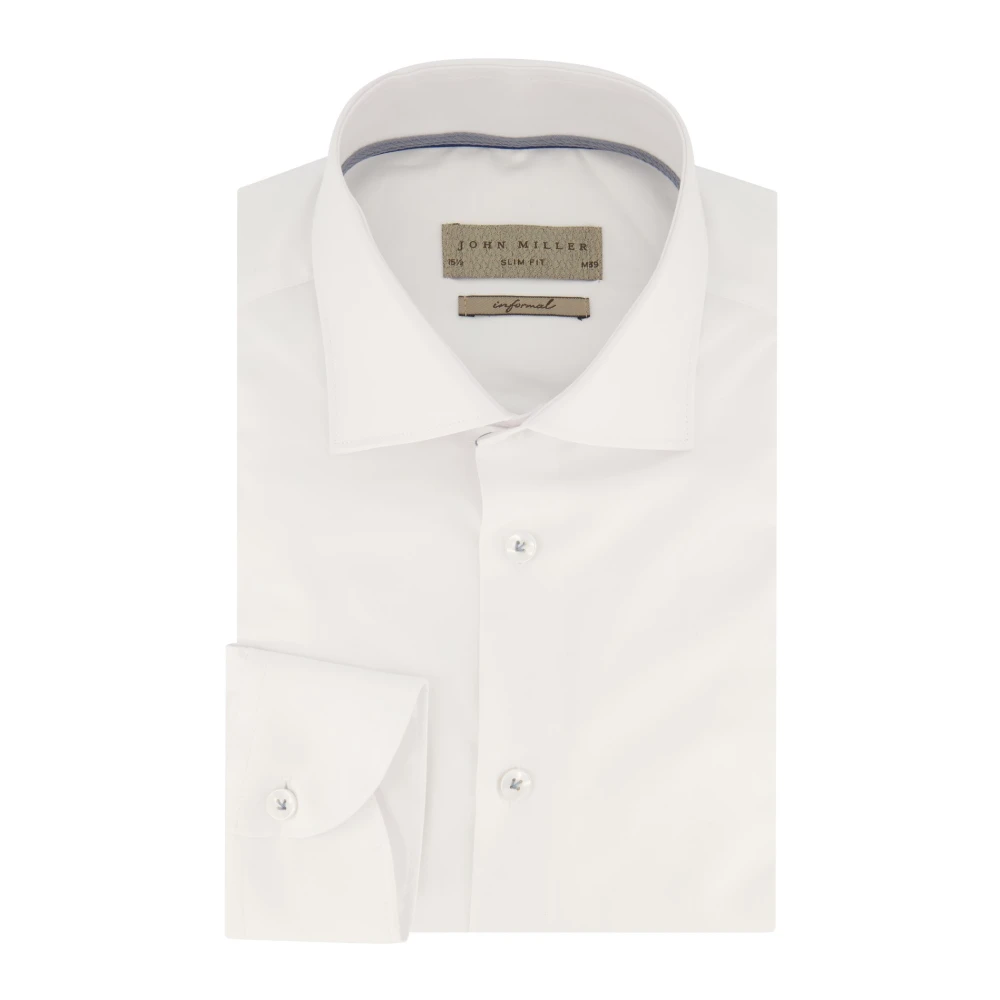 John Miller business overhemd slim fit wit effen katoen