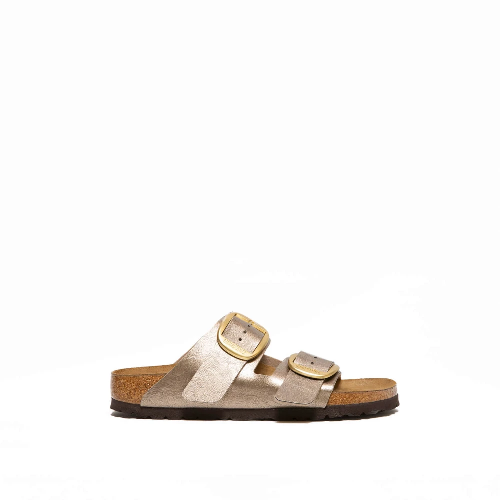 Birkenstock Laminerade Taupe Arizona Sandaler Brown, Dam