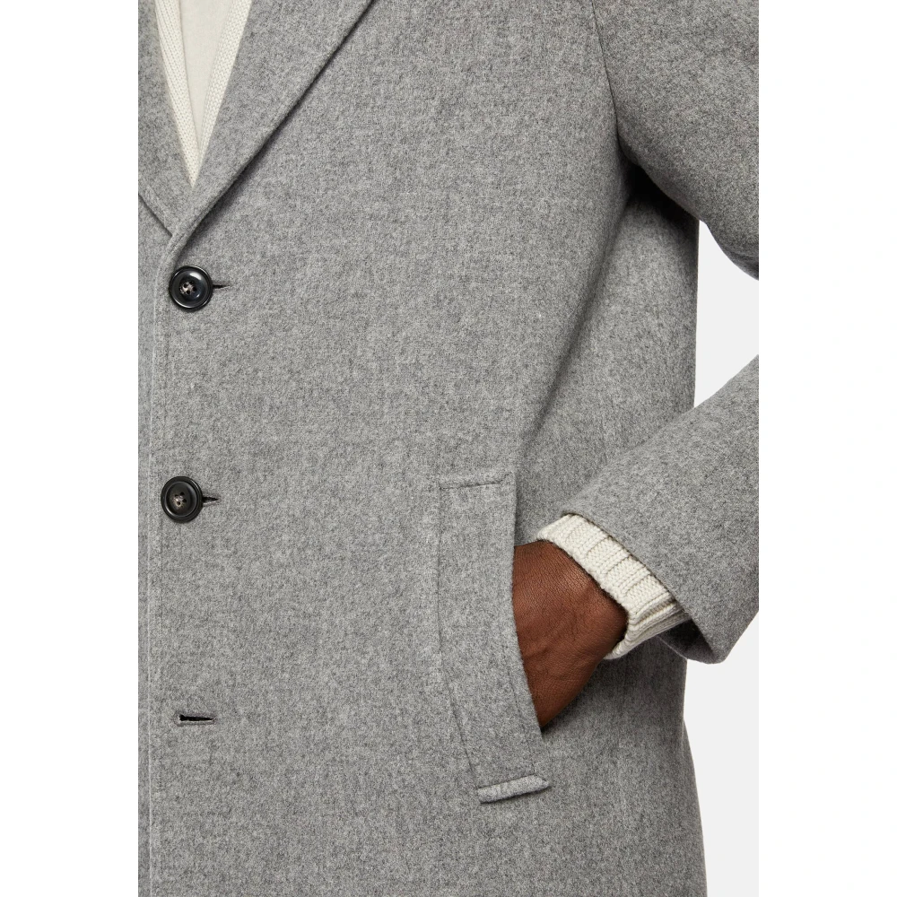 Boggi Milano Enkelrijige wollen jas Gray Heren