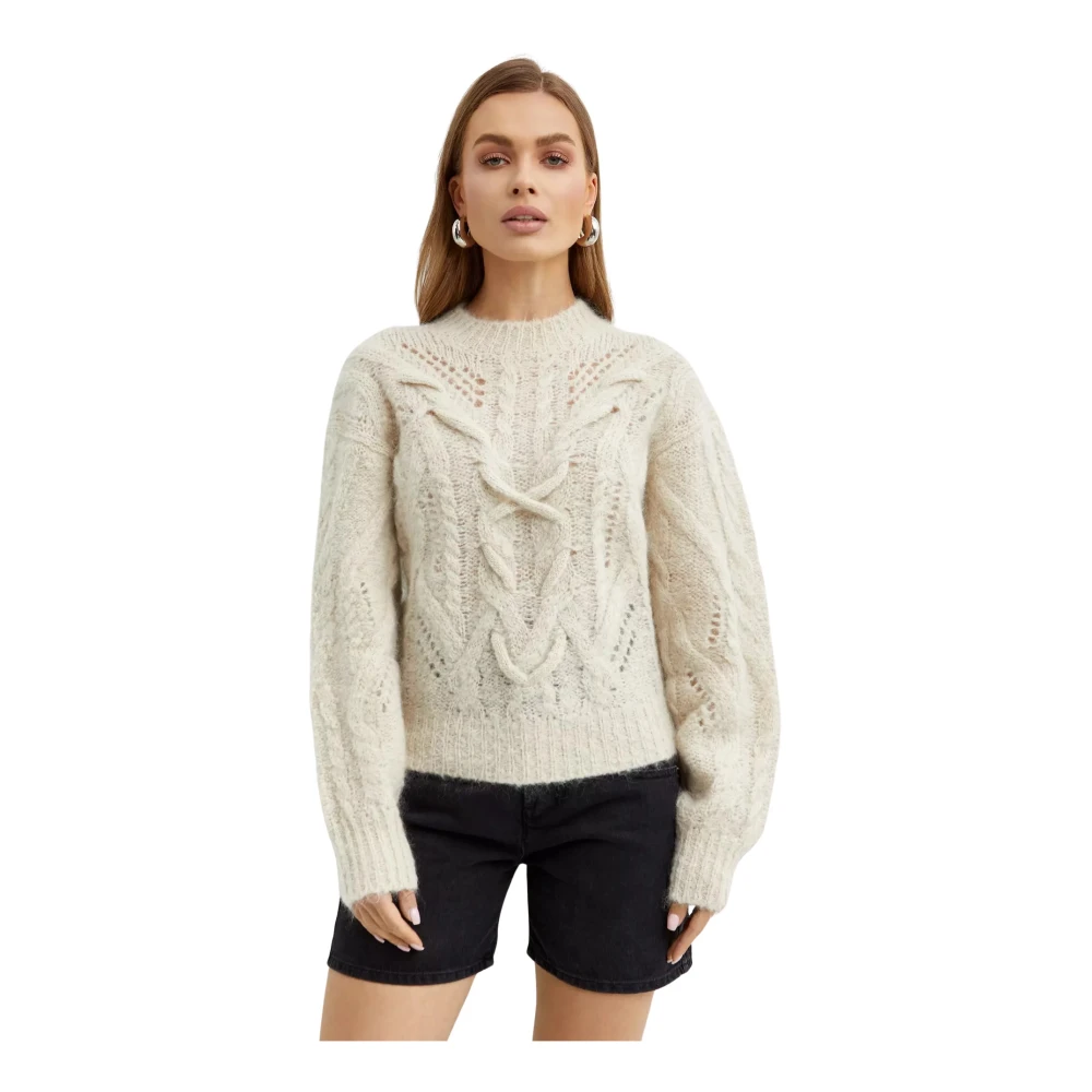 Isabel marant Crème Eline Sweater Stijlvol Klassiek Losse Pasvorm Beige Dames