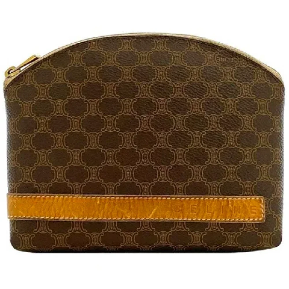 Celine Vintage Pre-owned Canvas clutches Brown Dames