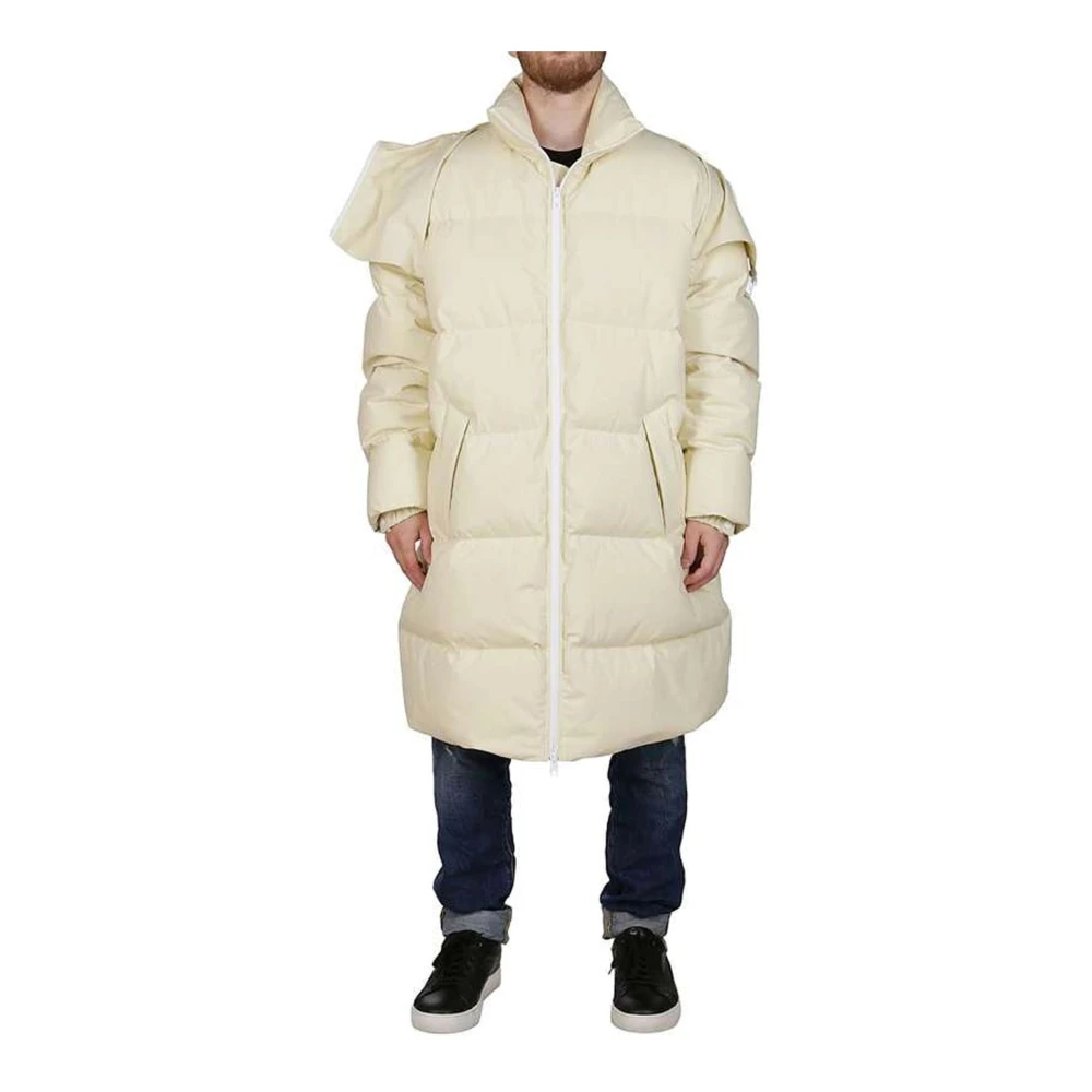 Bottega Veneta Gewatteerde jas met hoge kraagkap Beige Heren