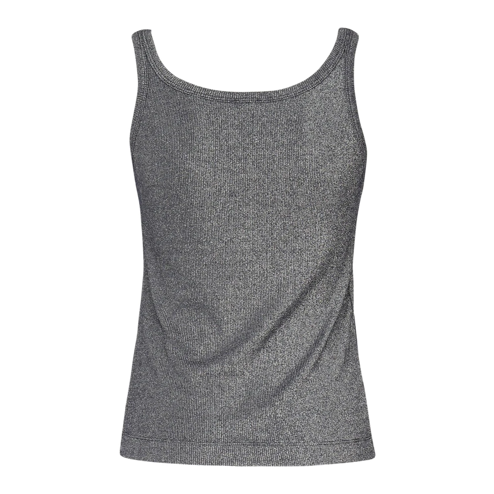 pinko Grijze Metallic Gebreide Sweater Top Gray Dames