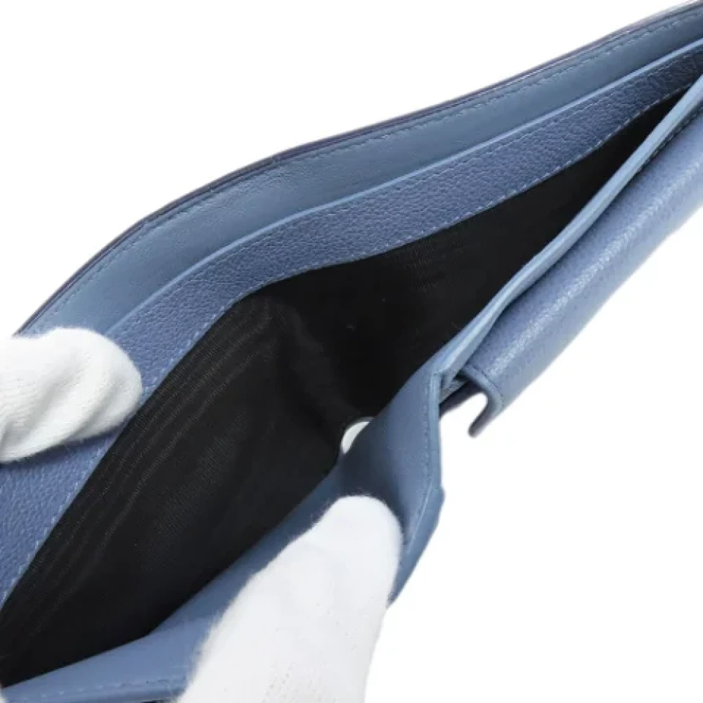 Bvlgari Vintage Pre-owned Leather wallets Blue Dames