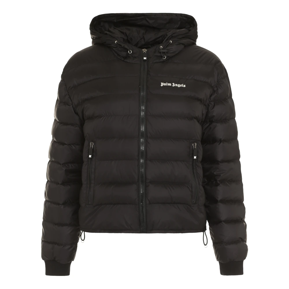 Palm Angels Gewatteerde jas met capuchon Black Dames