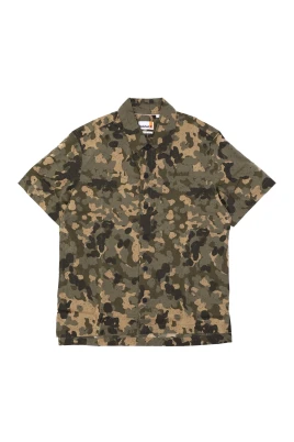 Camo Print Kortärmad Skjorta