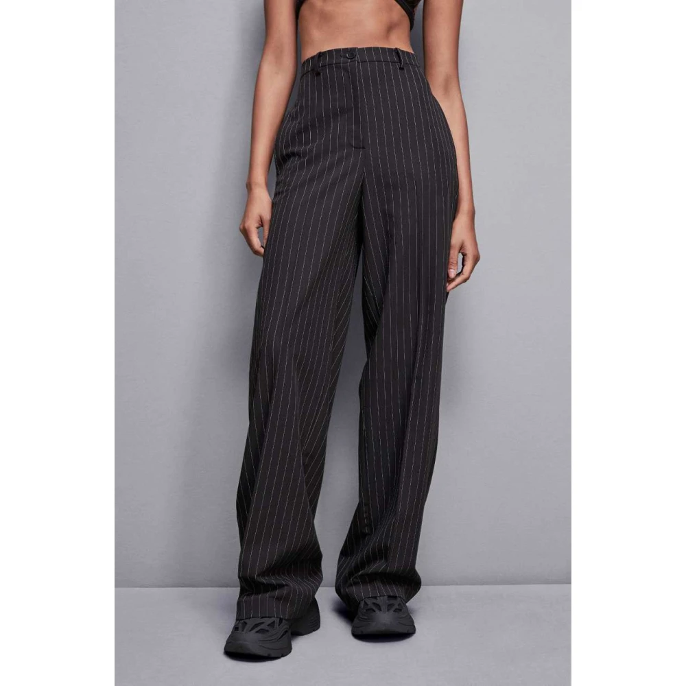 PATRIZIA PEPE Zwarte Straight Fit Broek Brown Dames