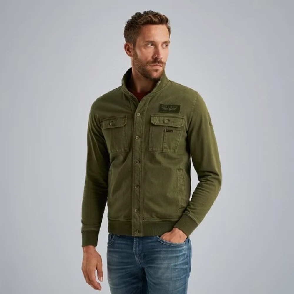PME Legend Overshirt- PME Button Jacket Open END Jersey Green Heren