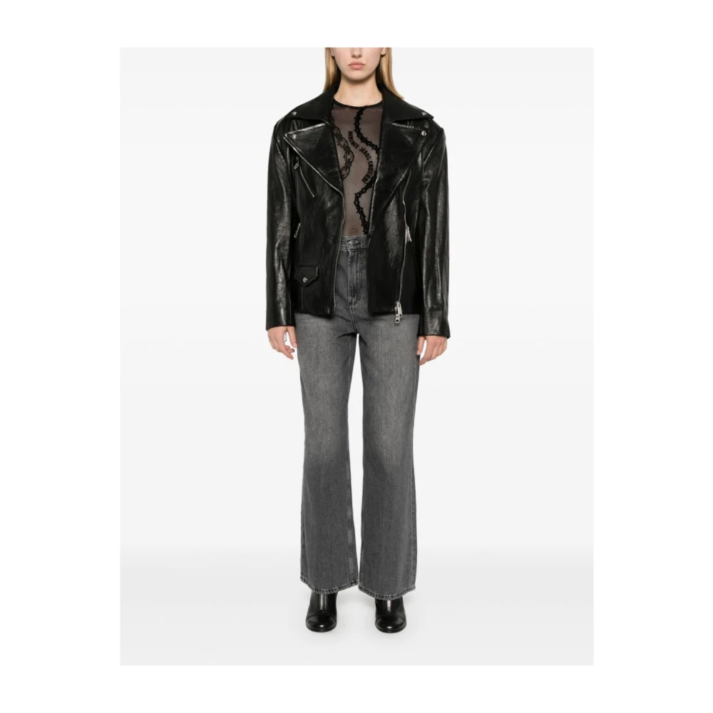 Versace Jeans Couture Zwarte Topwear voor Vrouwen Aw24 Black Dames