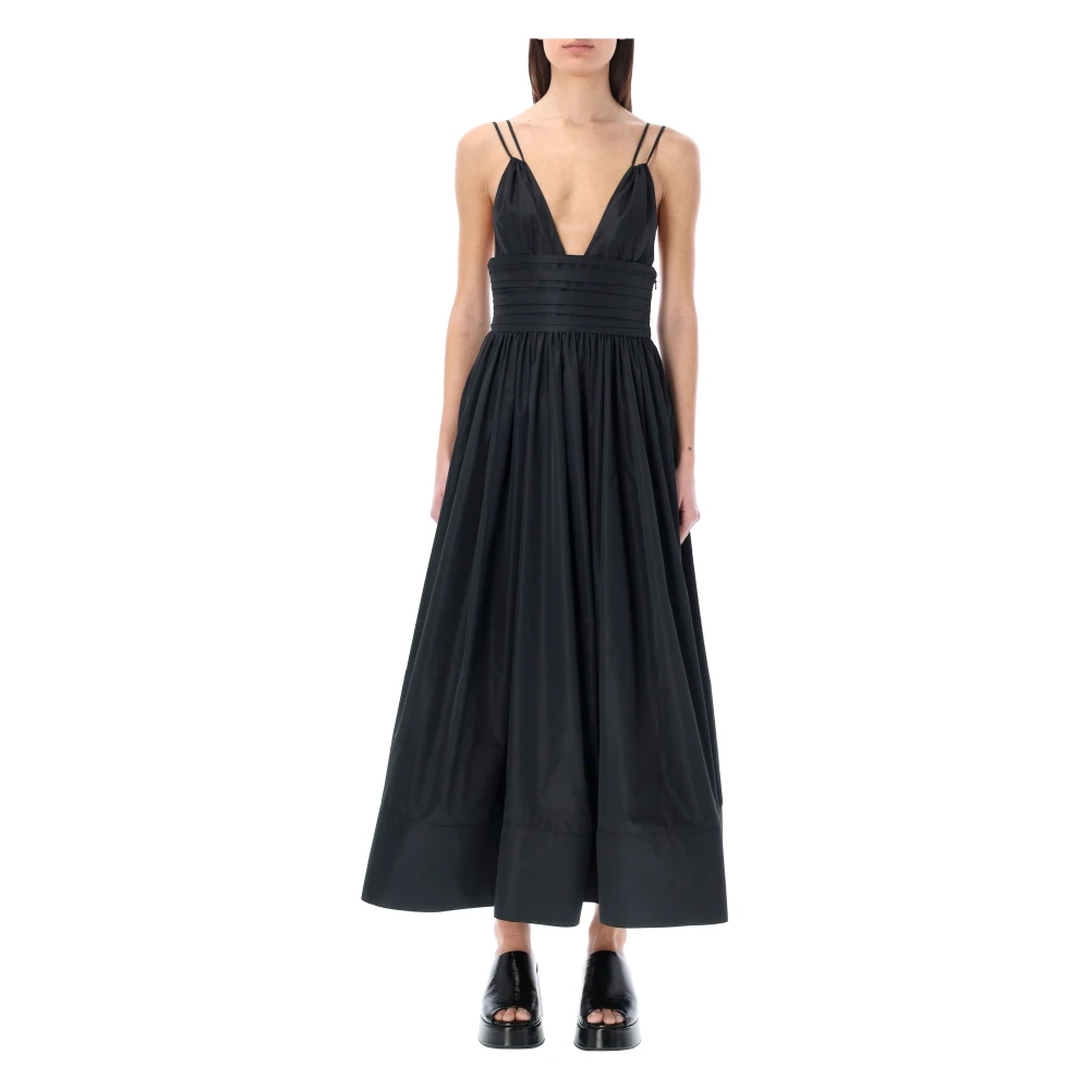 Philosophy di Lorenzo Serafini Zwarte Triangle Maxi Jurk Elegante Stijl Black Dames