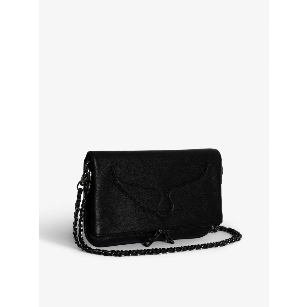 Zadig & Voltaire Zwarte leren Rock Pochette tas Black Dames