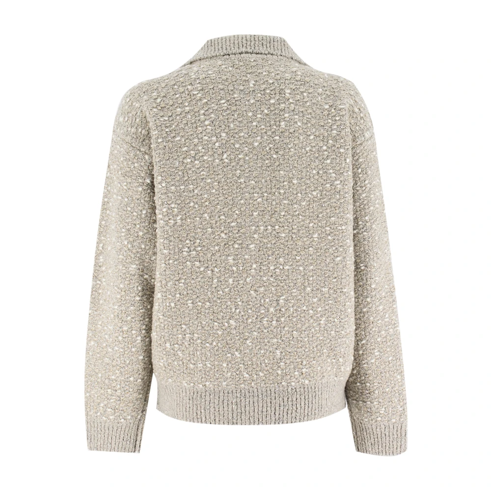 Fabiana Filippi Gouden Rits Tweed Cardigan Gray Dames