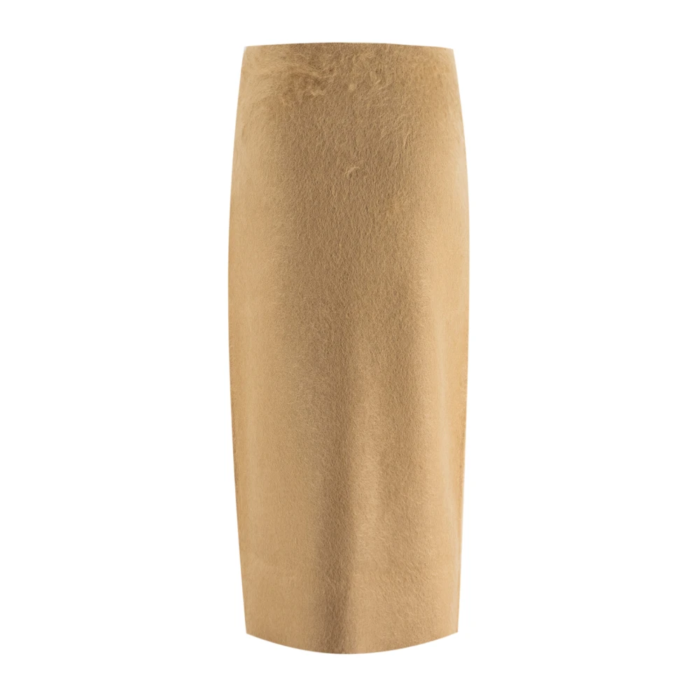 Fabiana Filippi Elegante Mohair Pencil Rok Brown Dames