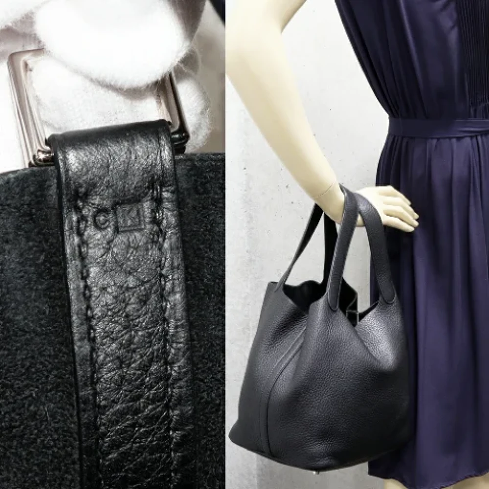 Hermès Vintage Pre-owned Leather totes Black Dames