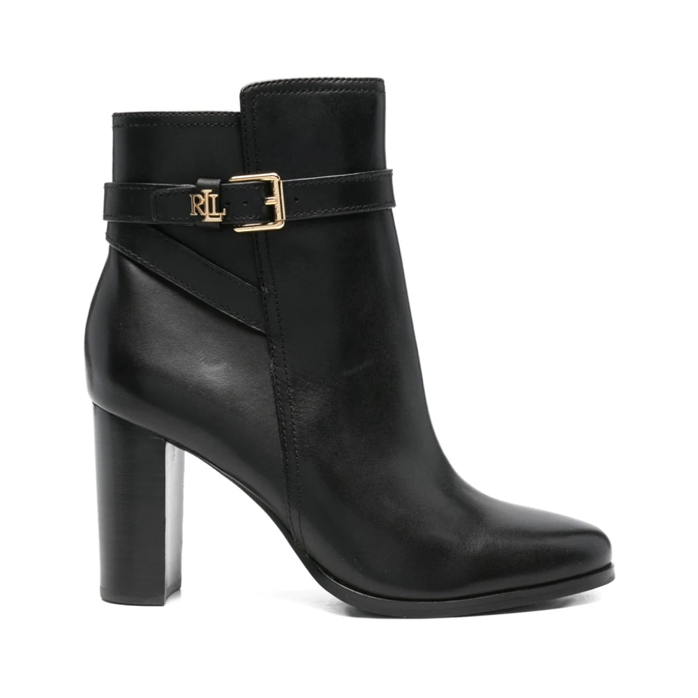 Ralph Lauren Black Brke Bt Hl 2 Ankle Boots - Female - Heeled Boots - 7 Uk - Shoes