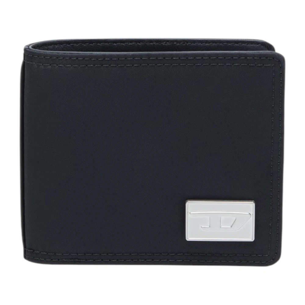Diesel Men's Black Wallets & Cardholders, One Size, Metal Plaque Wallet